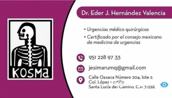 Dr. Eder Jesimar Hernández Valencia - Gabinete Kosma - Santa Lucía Del Camino
