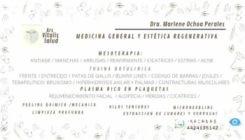 Medicina General y Medicina Estética Regenerativa - Dra. Marlene Ochoa - 76902 San José De Los Olvera