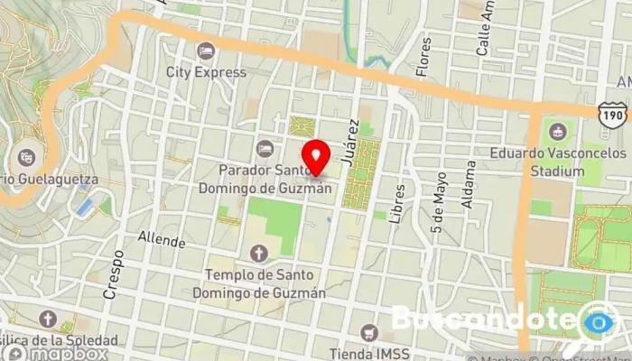 mapa de Avendaño Santiago Lorenzo Tobias Otorrinolaringólogo en Oaxaca de Juárez