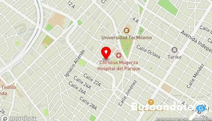 mapa de Consultorios Christus Muguerza Del Parque Cirujano, Clínica ambulatoria en Chihuahua
